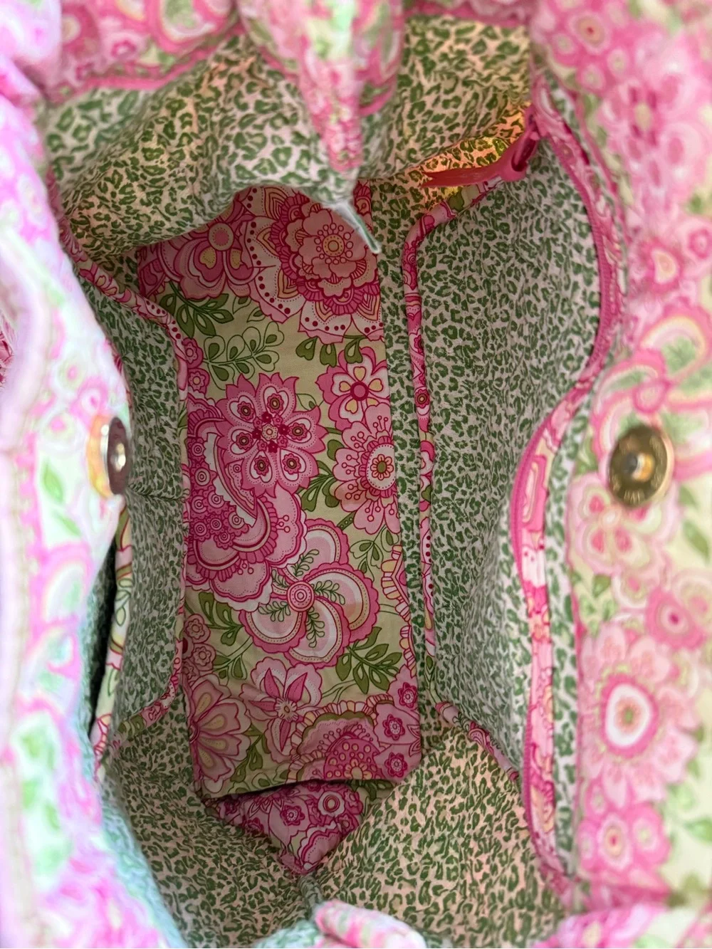 Rare Vintage Vera Bradley Pink Petal Tote Bag & Accessory Set Quilted Florals